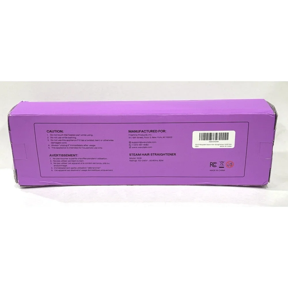 Wavytalk Steam Sesh Hair Straightener S228 Pink Open Box Complete Set